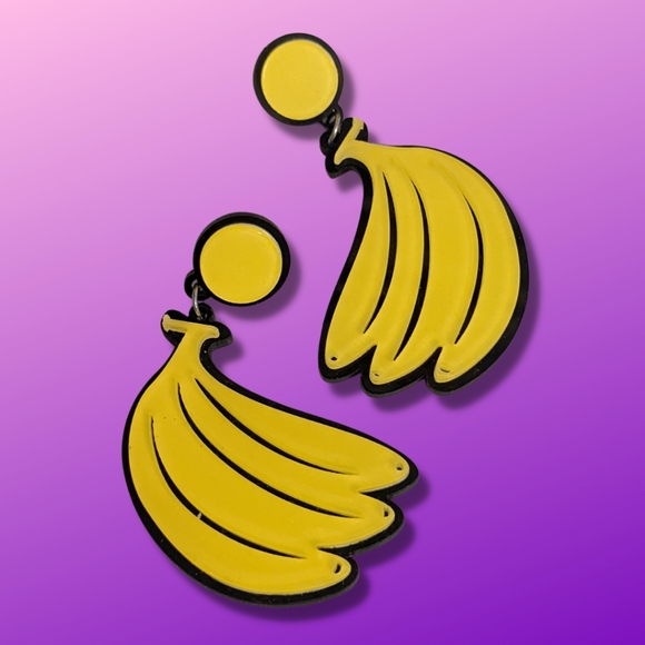 Jewelry - Funky Big Banana Earrings